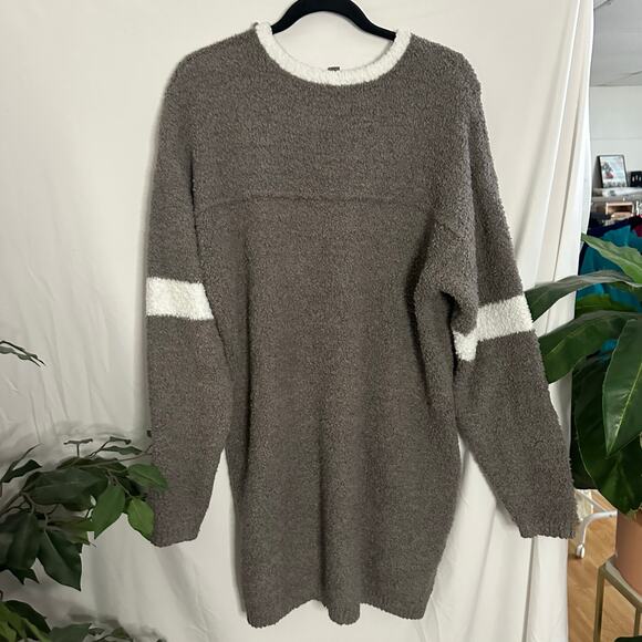 Skims Cozy Knit V-Neck in Gray Chalk Multi Size Small - Picture 5 of 5